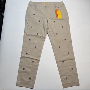 Louis Castel Pants Womens Size 76 Beige Chino Dog Embroidered Golf